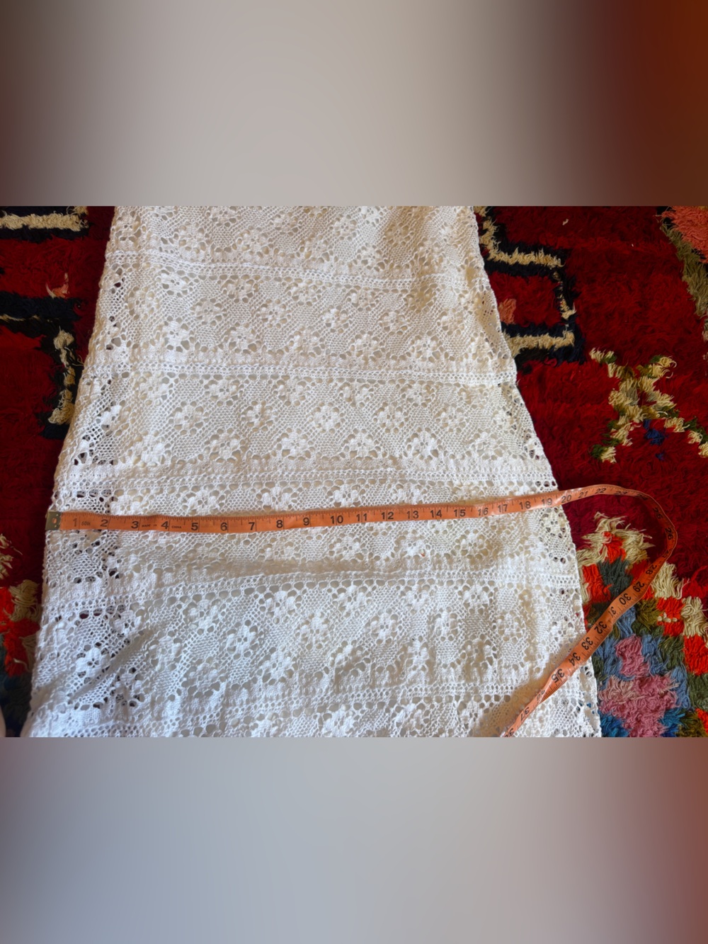 60s Vintage White Lace Mexican Wedding Dress Sz M - Picture 14 of 16
